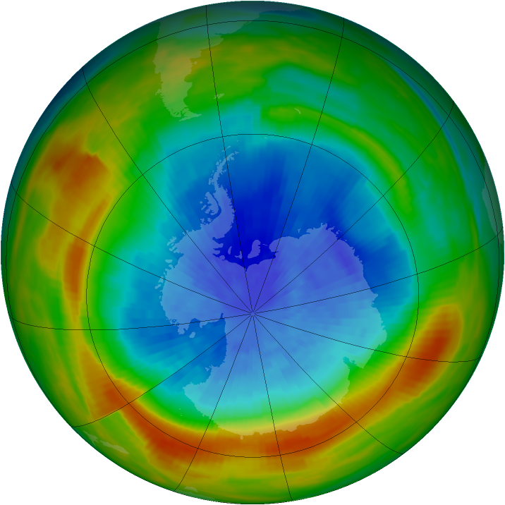Antarctic ozone map for 26 September 1982